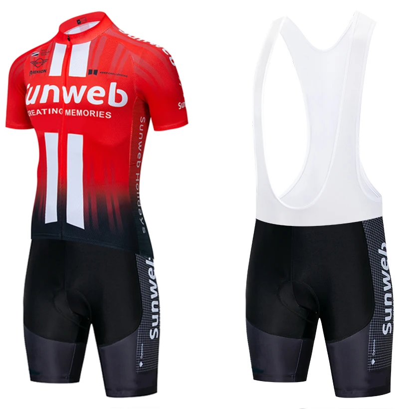 Командная красная велосипедная майка Sunweb велосипедные шорты спортивная одежда