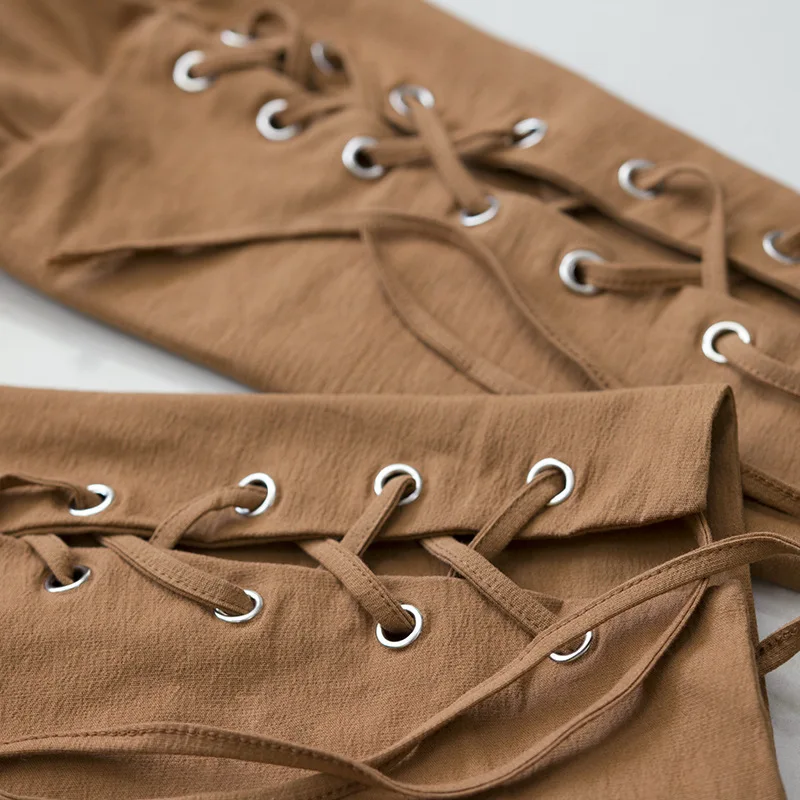 Взрослый человек средневековый Викинг пират косплей костюм на шнуровке бандажные штаны Larp капри брюки винтажные тканые хлопковые Джоггеры для мужчин