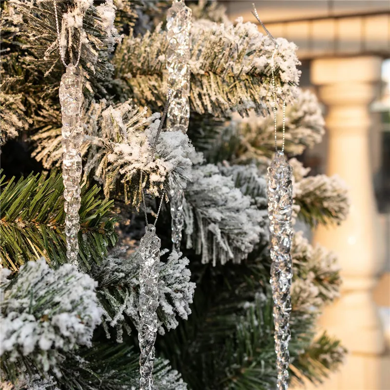 12 шт., 13 см, имитация льда, рождественской елки, подвесное украшение, поддельная сосулька, реквизит для зимы, замороженные, вечерние, рождественская елка, подвесное украшение