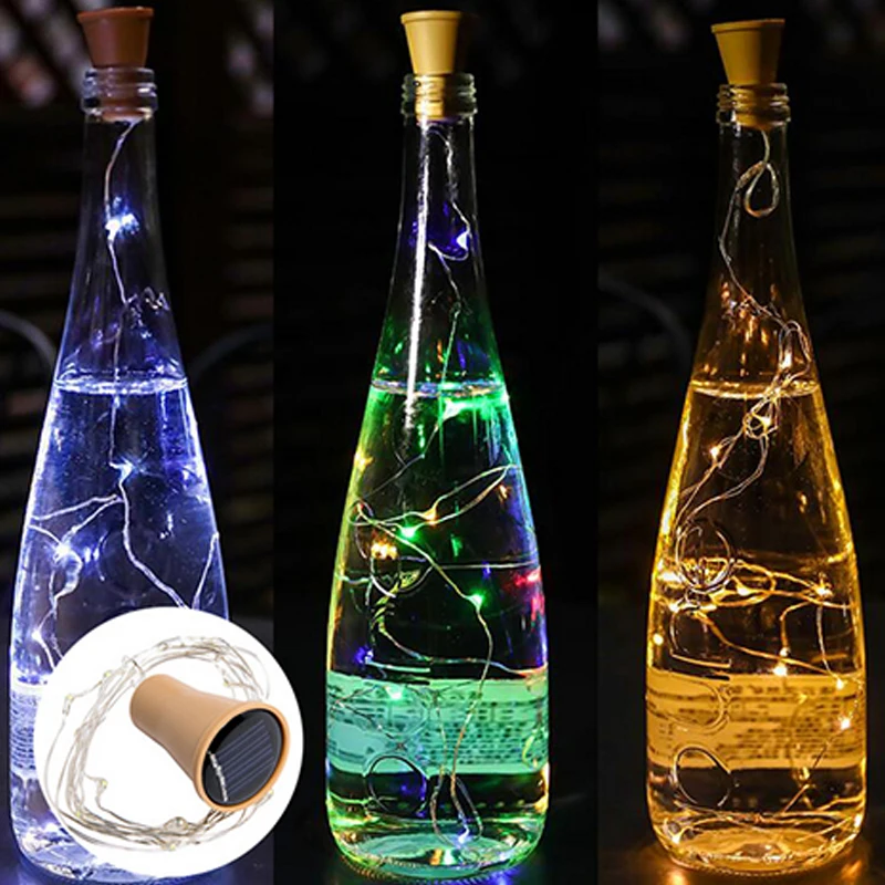 Led Solar Wine Bottle Lights String Garland DIY Christmas String Lights Halloween Wedding Party Decoracion (9)