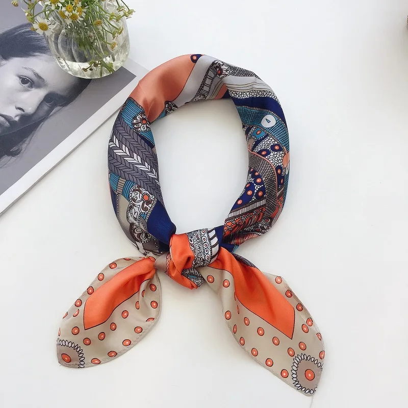 

Yishine 2021 70x70cm Geometric Figure Chain Print Square Scarf Women Bandana Hairband Lady Head Wraps Female Shawl Neckerchief