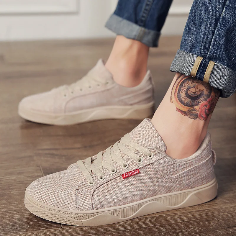 

2019 Spring New Style Canvas Shoes Men's Shoe Versatile Breathable Flax Cloth Shoes Stylish Sneaker Korean-style Casual Shoe
