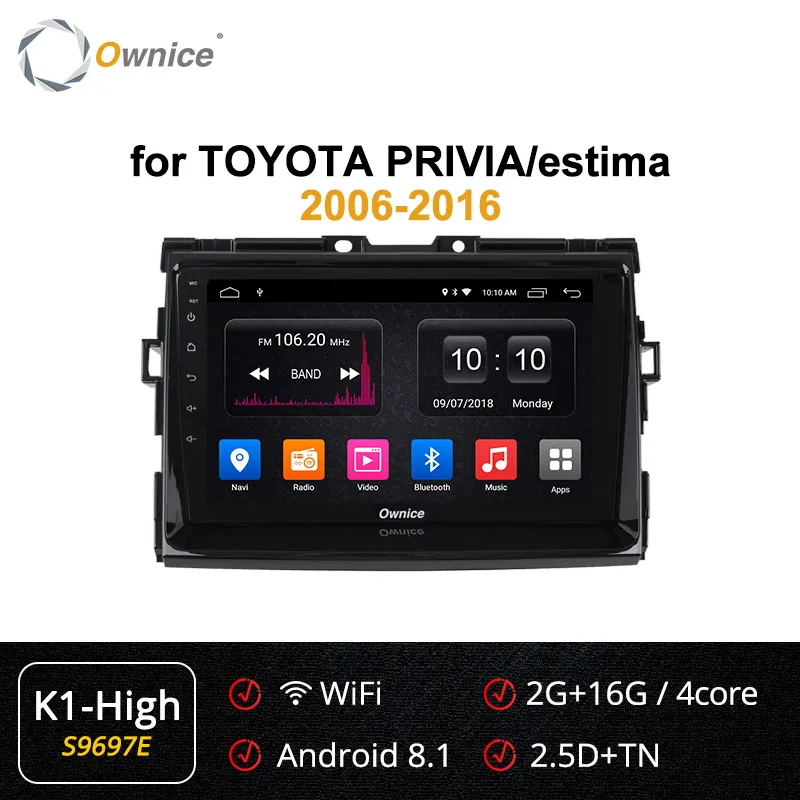 Ownice Android for TOYOTA Estima/ PREVIA /Tarago/canarado k3 k5 k6 GPS player navi WIFI 4G 360 Panorama DSP SPDIF 2DIN Car Radio - Color: S9697 K1 HIGH