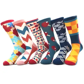 

New Unisex Men Women Socks Colorful Socks Striped Lattice Dot Design Cotton Socks Leisure Long Tube Socks Funny Gift
