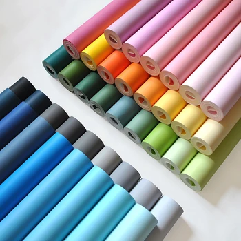 

Modern Solid Color Wall paper Nordic Style Non-woven Wallpaper Wedding Room Apartment Background Wallpapers 10mx53cm