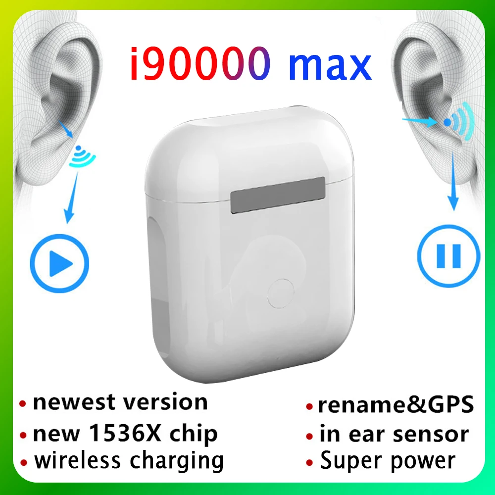 Fones de ouvido sem fio bluetooth tws gps renomear gen 2 i90000 pro android i90000 max pk i9000 tws fones de ouvido