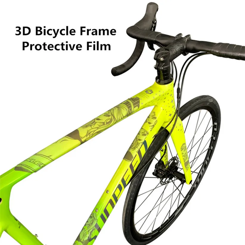 Road Bicycle Thick Film Sticker 3D Mountain Bike Frame Chain Protection Stickers Wear-resistant Anti-skid Waterproof Protective | Спорт и