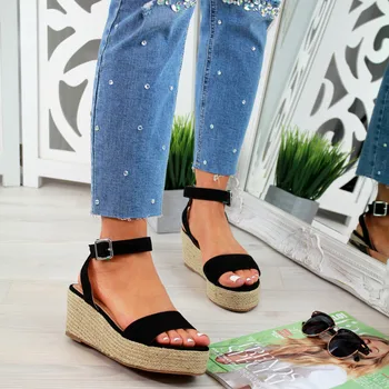 

2020 Woman Platform Sandals Summer Women Wedges Shoes Hot Sexy Ankle Strap Beach Sandals Slides Mules Girl Sandalias Rasteirinha
