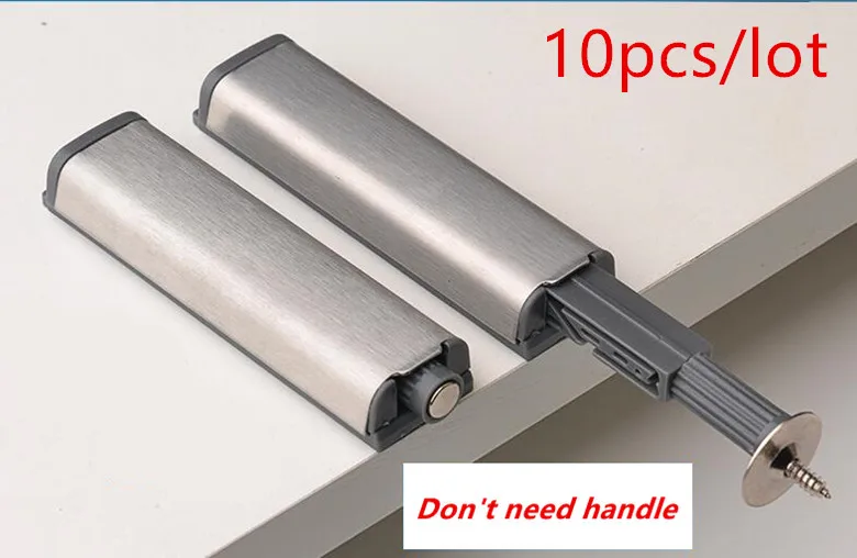 10pcs/lot Door Stopper Cabinet Catches Stainless Steel Push to Open Touch Damper Buffers Soft Quiet Closer Furniture Hardware