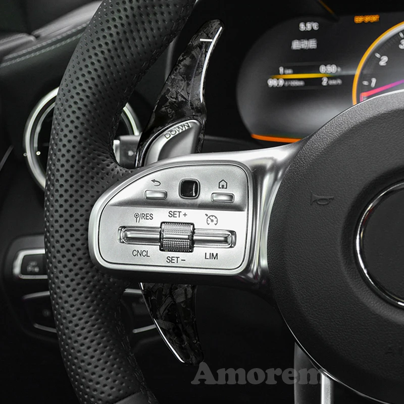 Für Mercedes Benz AMG A45 C63 CLA45 GLE GLA CLS GLS W205 W213 EQC Auto  Lenkrad Paddle Shift Verlängerung shifter DSG Aufkleber - AliExpress