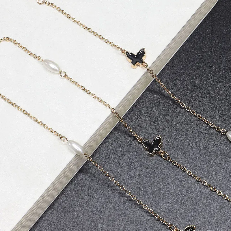 

Imitation Pearl Metal Beaded Sunglasses Lanyard Strap Necklace Eyeglass Chains Handmade Glasses Rope