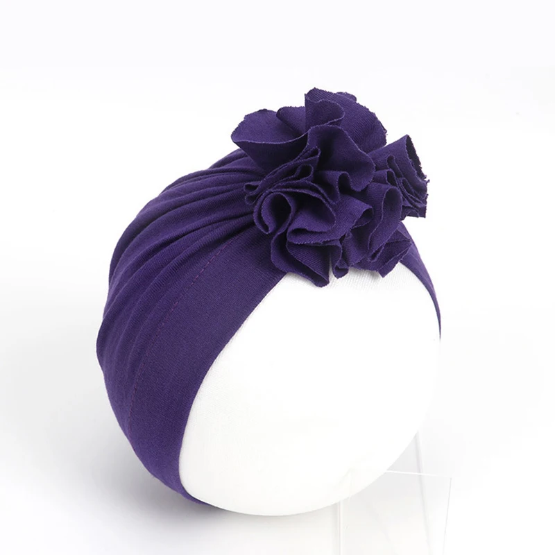 dark purple 16 цветов, детская шапка, шляпа с цветами, тюрбан, Детская фотография, реквизит, детские игрушки для младенцев, аксессуары, детская шапка для девочек и мальчиков, детские шапки - Цвет: dark purple