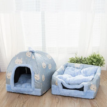 

Pet Cat Detachable Bed Puppy Bed Small Dog Hamster Cottage Four Seasons Universal Warm Hamster Solf Cage Sleep Accessories Stuff