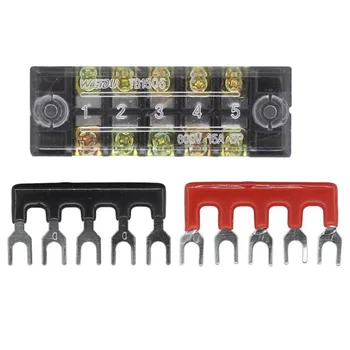 

5pcs 5 Position Screw Terminal Electric Barrier Strip Block 600V 15A Supplies