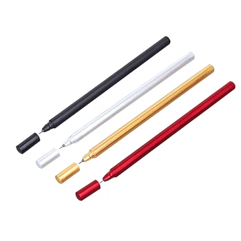 

4 Colors 0.5mm Black Ink Simulation Metal Gel Pens Office School Supplies Student Stationery