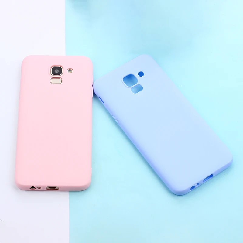 Матовая задняя крышка из ТПУ карамельный чехол для Samsung Galaxy J6 Чехлы мягкий