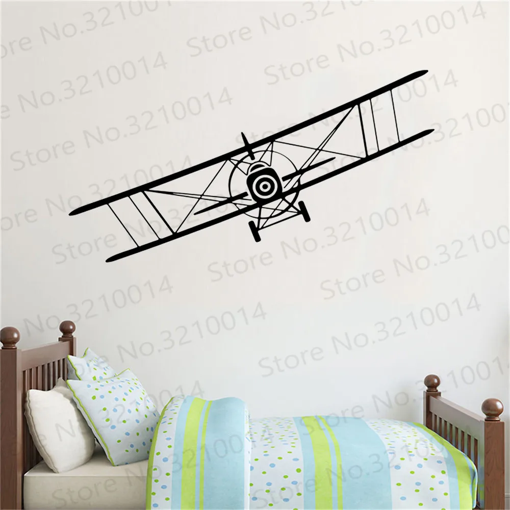 

Cartoon Airplane Wall Sticker Bedroom Kids Room Large Plane Aircraft Wall Decal Living Room Boy Room Vinyl Home Decor PW416