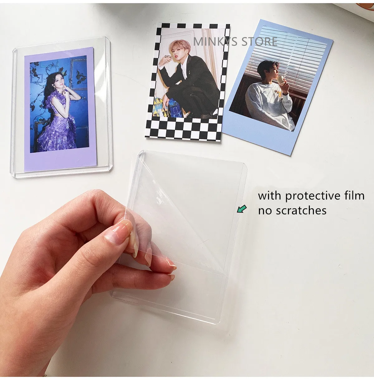 MINKYS 10PCS 25PCS Pack Kpop Photocards Film Protector Idol Photo Sleeves Holder With Screen Protector School Stationery 2