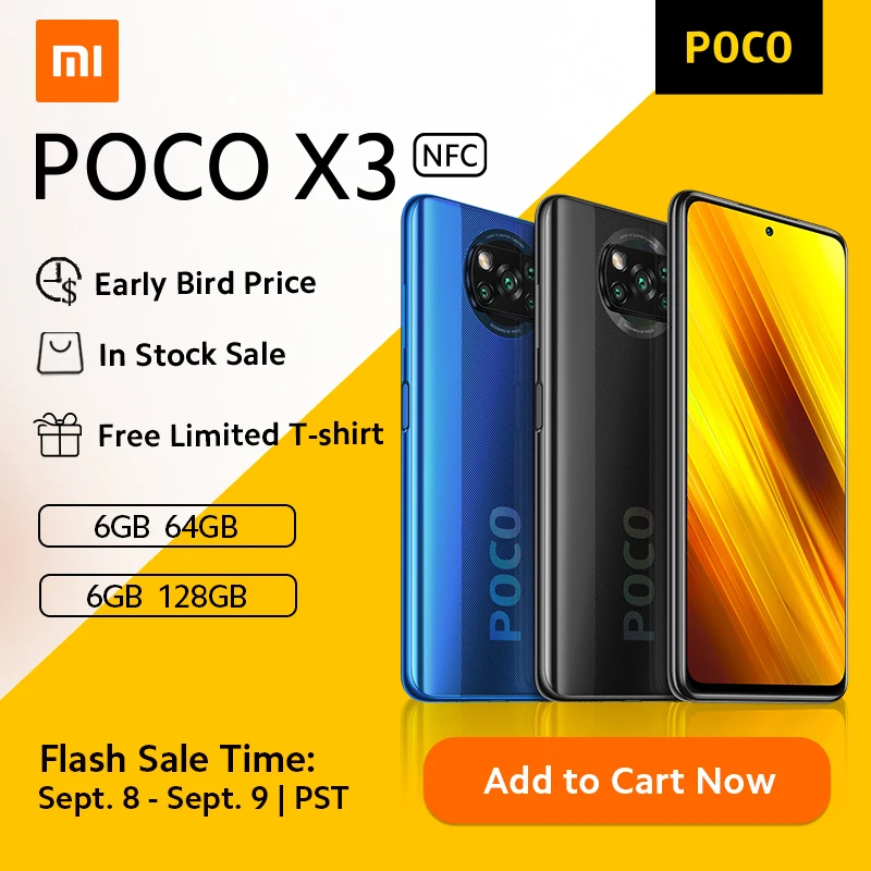 POCO X3 NFC 6+128GB глобальная версия Snapdragon 732G Xiaomi смартфон 64MP камера 5160mAh 33W 