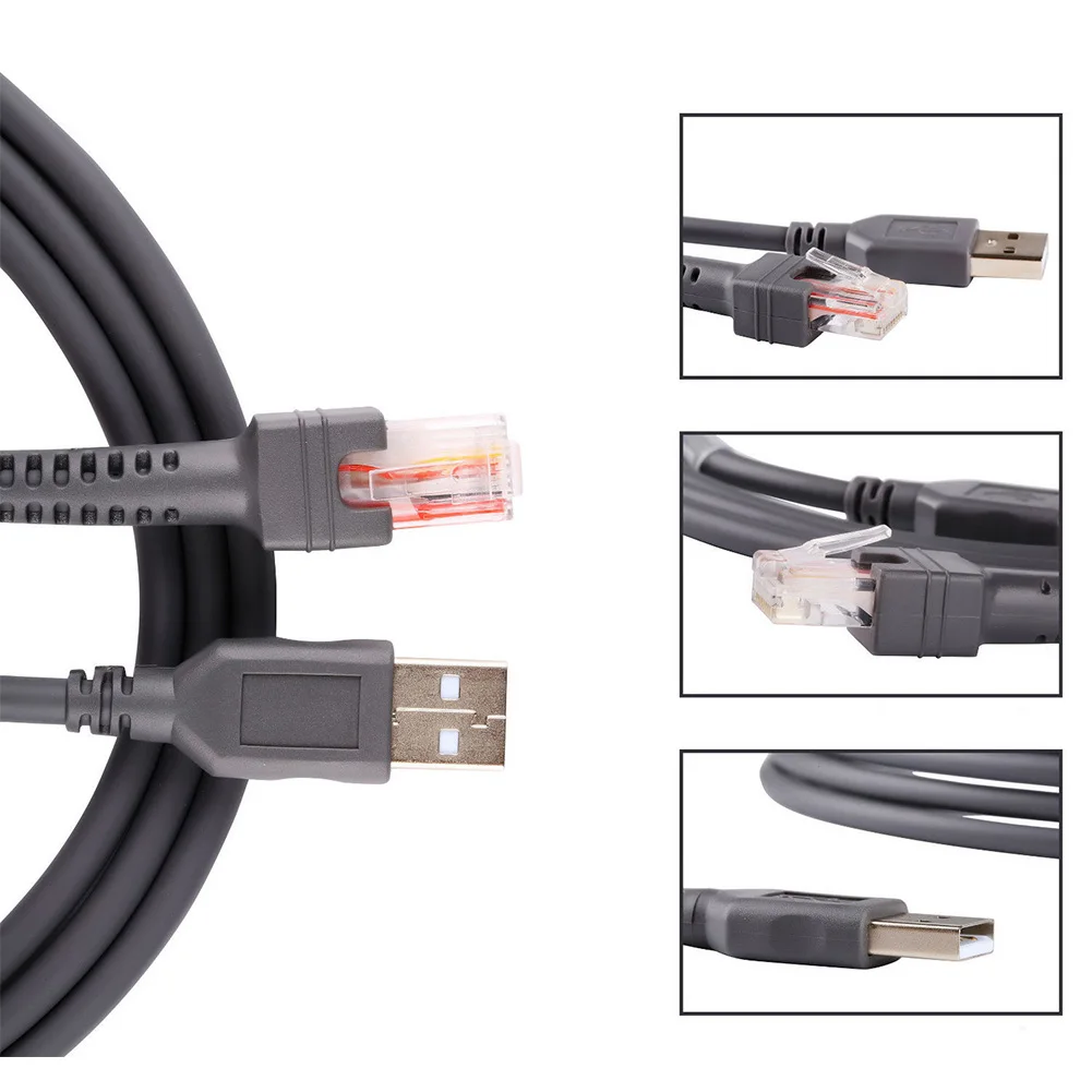 USB 2,0 цифровой кабель сканера практическая Замена сети высокоскоростной 6 футов символ штрих-кода Профессиональный мужчина к RJ45
