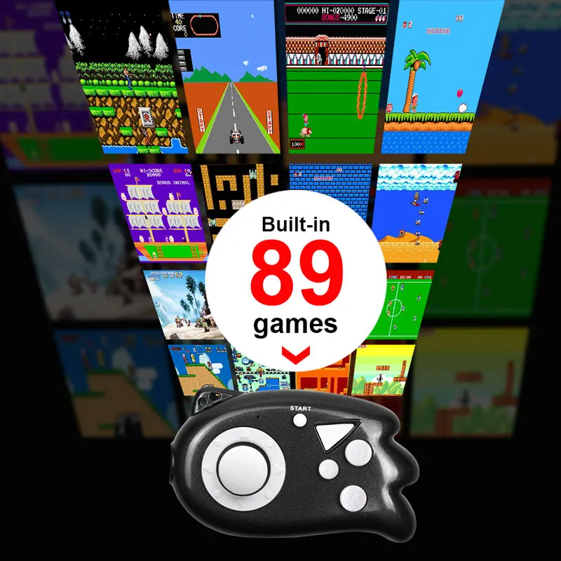 Mini Video Game Console Players Controller Built-In 89 Classic Games Family TV Video Output Plug Handheld Gift Toys