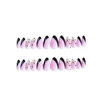 

Manicure Small Eagle Claw Printed Finished Product Fake Nail 12-Piece Symphony Mirror Nail Tip Nail Patch
