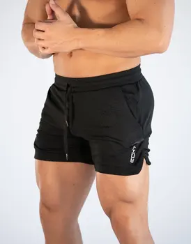

2020 Men Fitness Bodybuilding Shorts Man Summer Gyms Workout Male Breathable Mesh Quick Dry Sportswear Jogger Beach Short Pants