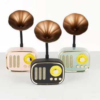 

Portable Retro Mini Wireless Handsfree Bluetooth Speaker Subwoofer Desktop Computer FM Boombox AUX USB TF Card Coluna F4045C