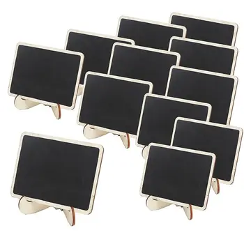 

Mini Wooden Framed Table Number Chalkboard Signs with Stand, Pack of 12