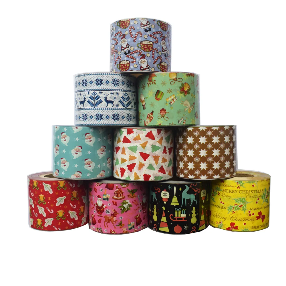 

10Roll Christmas Decorations for Nails 50M*4CM Mix Colorful Transfer Nail Foil Sticker Snow Flower Elk Gift Santa Adhesive Paper