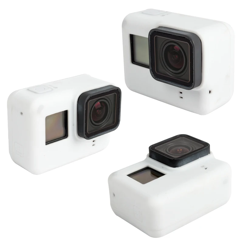 1 Set White Аксессуары для Go Pro, чехол для экшн-камеры, защитный силиконовый чехол+ Крышка для объектива GoPro Hero 5 6 7 Black Hero camera - Цвет: 1 Set White