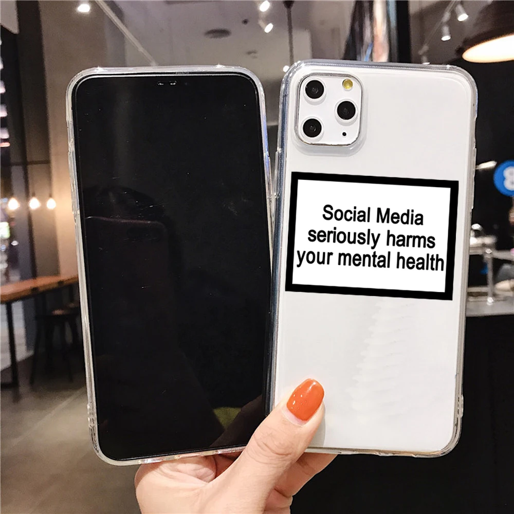 Прозрачный чехол с надписью и текстом в социальных сетях для iPhone 12 Mini чехлы 11 Pro Max