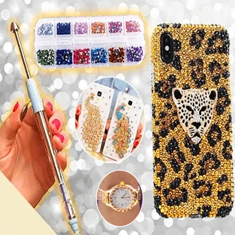 

Nail Art Point Drill Pen Rhinestone DIY Painting Manicure Tools Portable for Home Women FO Sale