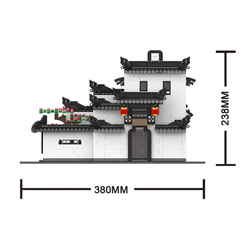 

Wange5310 1575pcs Huizhou architecture in China Building Model DIY Educational Model Building Blocks Toys For Children Kids Gift