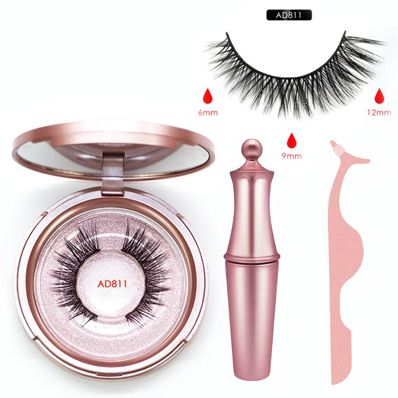 AD8115 New Magnetic Liquid Eyeliner& Magnetic False Eyelashes& Tweezer Set Waterproof Long Lasting Eyeliner False Eyelashes Drop Ship - Цвет: AD8115