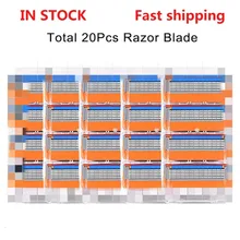 Casetes de afeitado para cabezales de repuesto, hojas de afeitar de acero inoxidable de 5 capas, maquinilla de afeitar recta para hombres, Manual