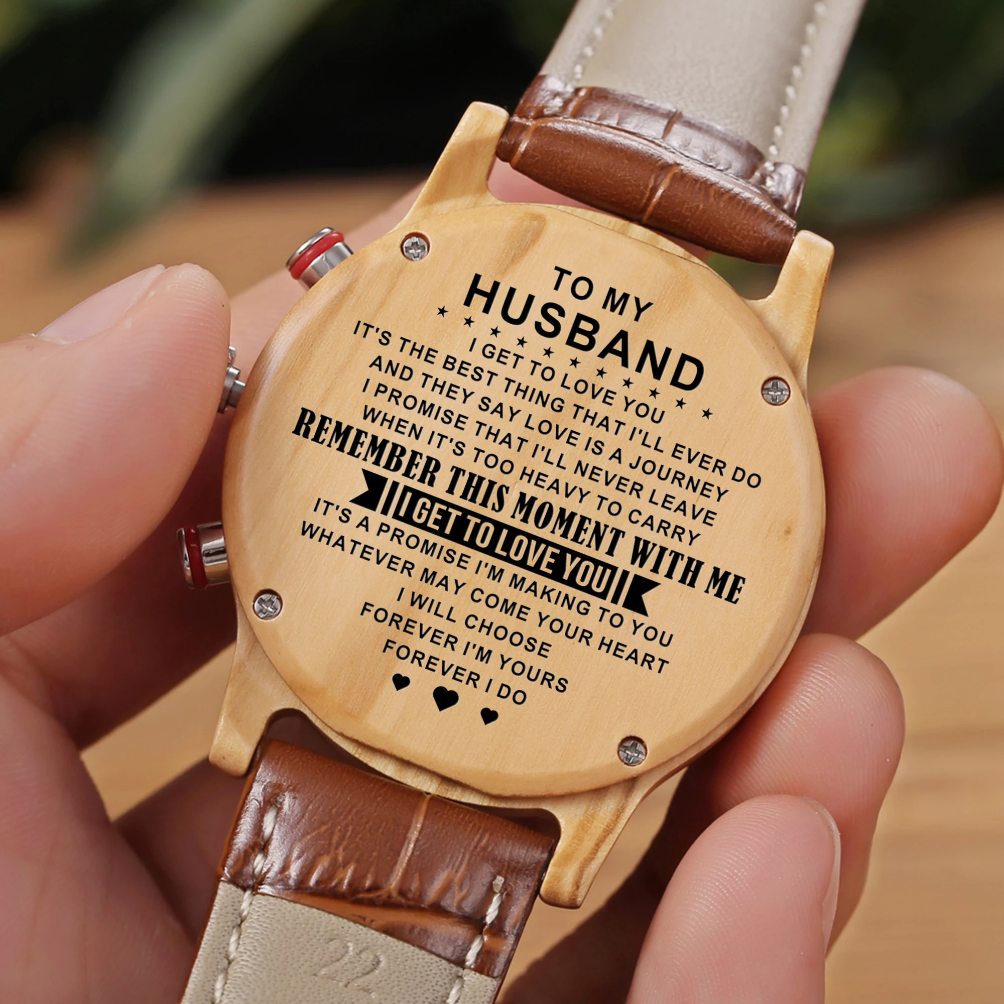 

Мужу персональный часы с кожаным ремнем на заказ Подарки персонализированную мужскую деревянные наручные часы с возможностью погружения на глубину до 30 м Водонепроницаемый бизнес досуг подарки