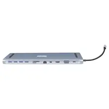 Megoo 12 в 1 USB C док-станция для ноутбука type C к VGA/HDMI/Ethernet/USB3.0/PD зарядка/3,5 мм аудио для поверхности/Mac Pro/samsung