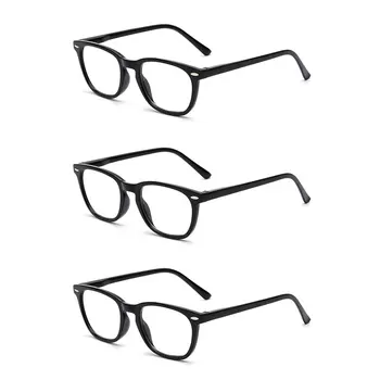 

3pcs/set Vintage Square Reading Glasses Spring Hinge Women Men Magnifier Presbyopic Diopter