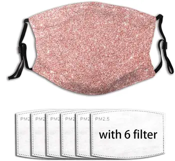 

Rose Gold Pink Red Glitter Dust-Proof Face Mask Novelty Windproof Mouth Face Cover Comfortable Adjustable Protection With Filter