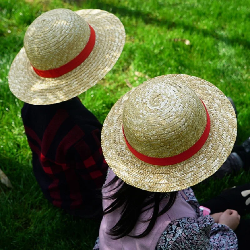 Luffy Hat Straw Hat Performance Animation Cosplay Accessories Hat Summer Sun Hat Yellow Straw Hats for Women 31 35CM 3