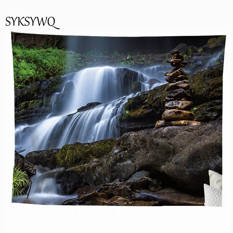 

large tapestry nature landscape tapiz grande stone stream river carpet wall tapestry tapiz para pared