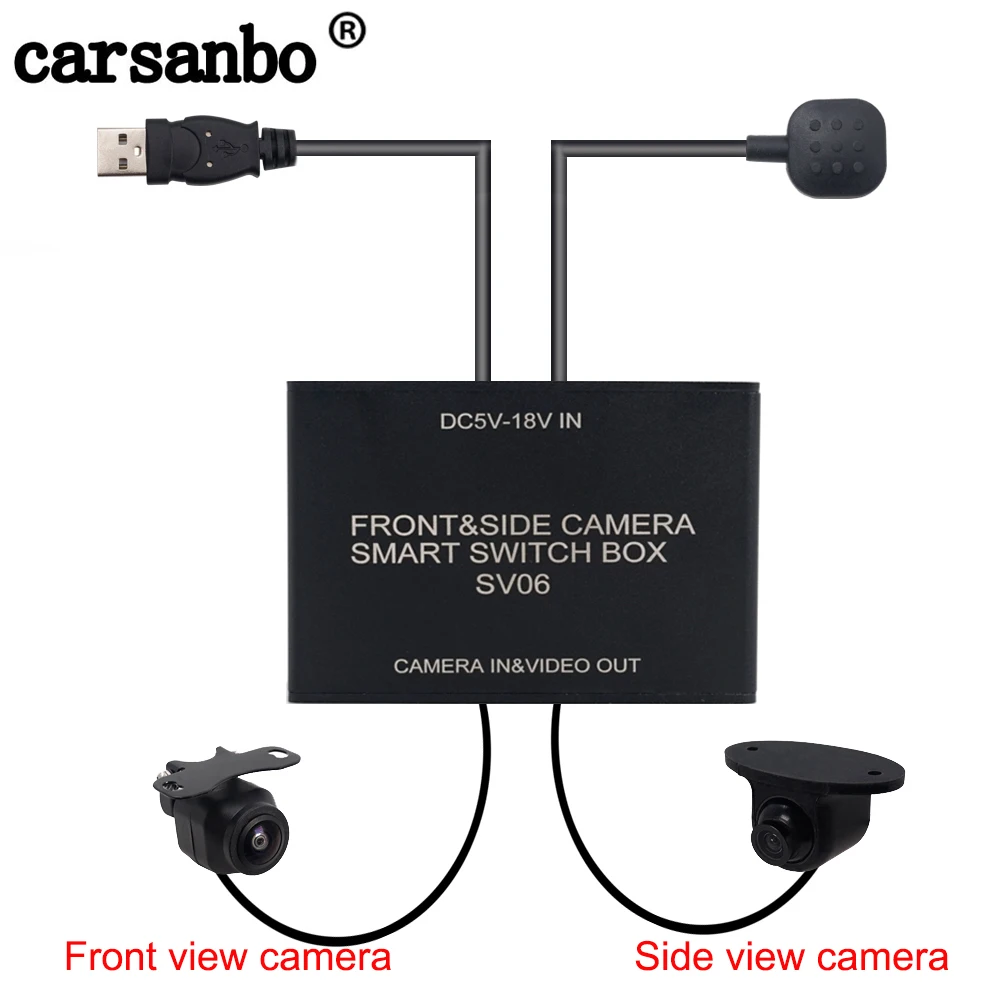 

Carsanbo Two Way Switch Video Image Control Box with IP68 Waterproof Night vision Car Auto Front view / Side View Camera
