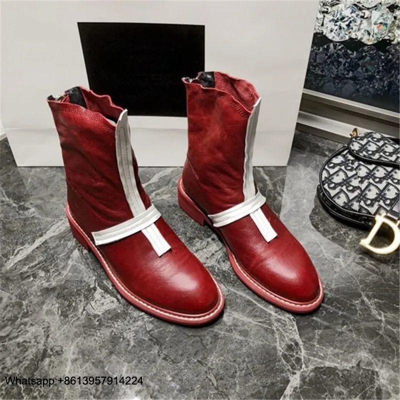 Botas Mujer; зимние ботинки; женская обувь с круглым носком; chaussures femme; модная обувь на среднем каблуке; scarpe donna; Новинка года; Женская обувь в байкерском стиле