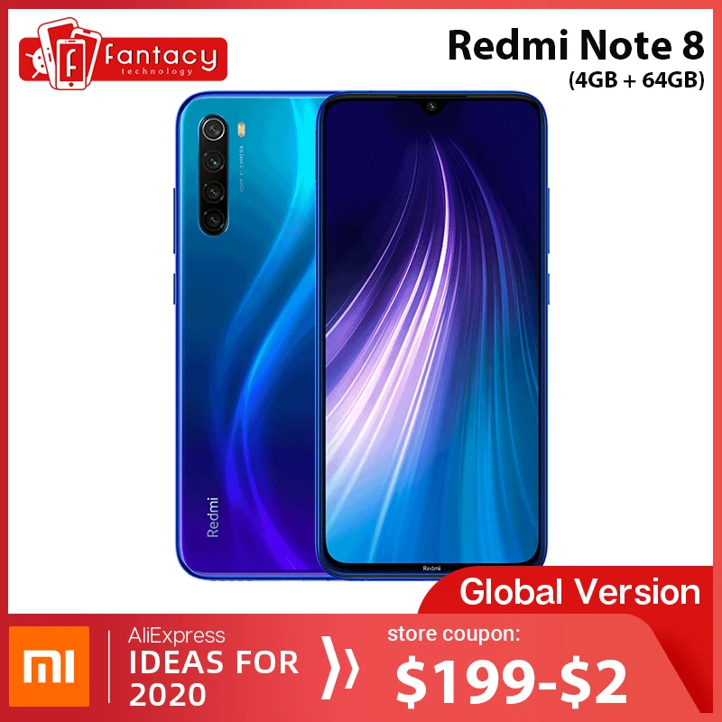  Global Version Xiaomi Redmi Note 8 4GB 64GB 48MP Quad Cameras Smartphone Snapdragon 665 Octa Core 6