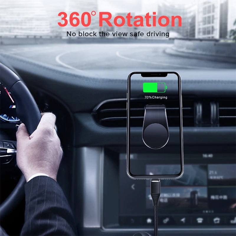 Металлический магнитный автомобильный держатель для телефона Mini Air Vent крепление