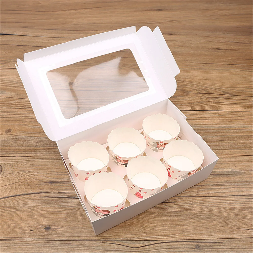 2/4/6/12 Hole White Windowed Cupcake Boxes with Secure Removable Tray, Convenient Cardb... - SKU WCB01608 - UGI Packaging