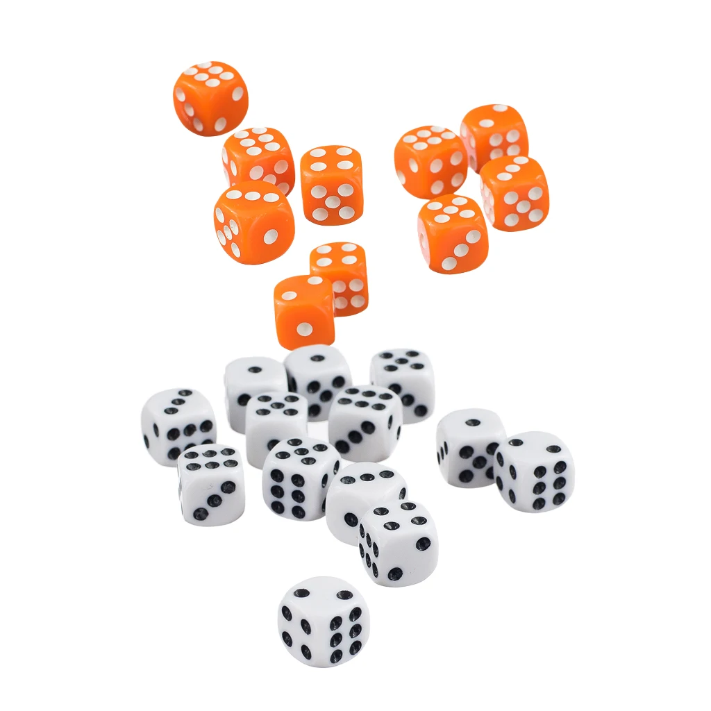 100x Opaque D6 Dices with Spot for Dungeons and Dragons Party Dice Toys Gift