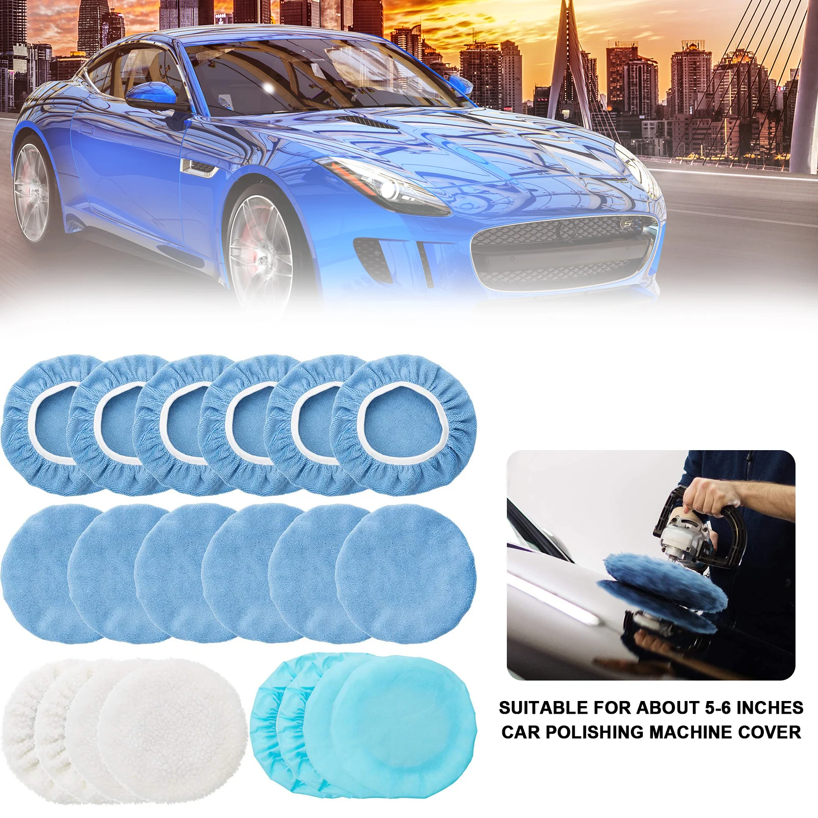 20PCS Car Polisher Pad Car Microfiber Polisher Polishing