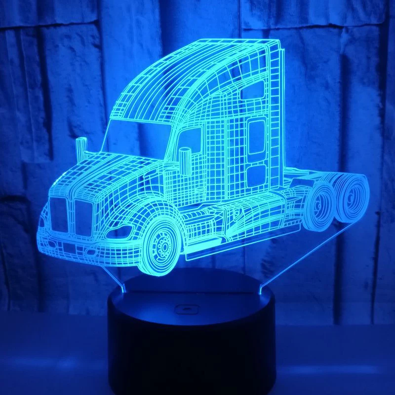 3D светодиодный ночсветильник большой динамический автомобиль с 7 цветсветильник